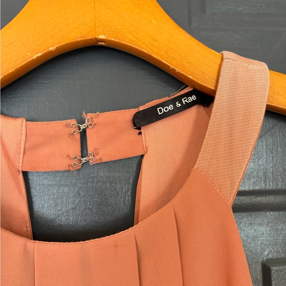 Doe & Rae Salmon High-Low Halter Dress - Picture 2 of 11